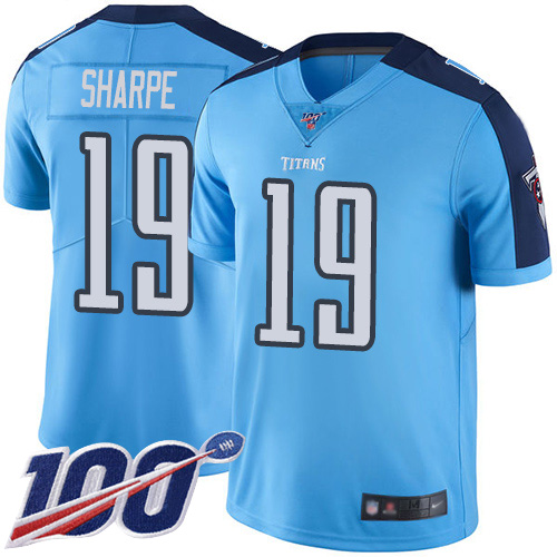 Tennessee Titans Limited Light Blue Men Tajae Sharpe Jersey NFL Football 19 100th Season Rush Vapor Untouchable